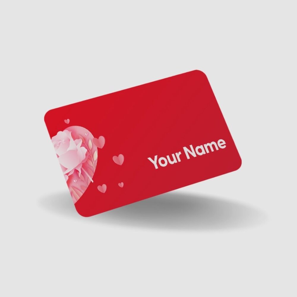 Valentine couple smart nfc card in red rose bloom romantic by gotap slide 1